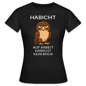 Hawk German Memes Travail Stagiaire Gen Z - T-shirt Femme - noir - Devant - AI Model Female 172 dark (172cm)