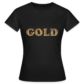 GOLD Shiny Golden Liquid Drops - Women's T-Shirt - black - Front - AI Model Female 172 dark (172cm)