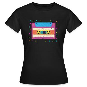 cassette - Women's T-Shirt - black - Front - AI Model Female 172 dark (172cm)