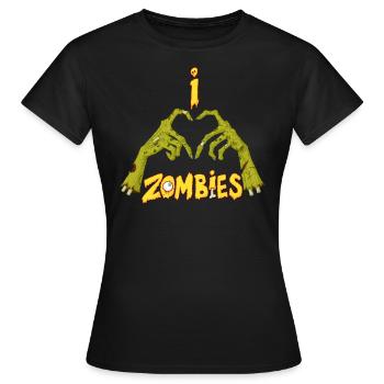 I love zombies - T-shirt Femme - noir - Devant - AI Model Female 172 dark (172cm)