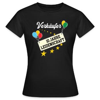 Verkäufer Jubiläum 10 Jahre Jubi 10 jähriges Firma - Frauen T-Shirt - Schwarz - Vorne - AI Model Female 172 dark (172cm)