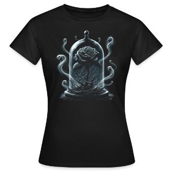 Gotische Schwarze Rose Dark Fantasy - Frauen T-Shirt - Schwarz - Vorne - AI Model Female 172 dark (172cm)