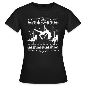 Pole Dance Noël Shirt cadeau Ugly - T-shirt Femme - noir - Devant - AI Model Female 172 dark (172cm)