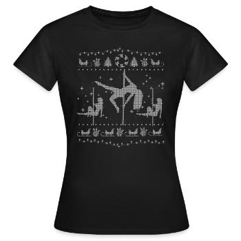 Pole Dance Noël Shirt cadeau Ugly - T-shirt Femme - noir - Devant - AI Model Female 172 dark (172cm)
