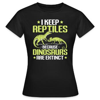 Reptilien Reptil Schlangen Eidechse Terrarium - Frauen T-Shirt - Schwarz - Vorne - AI Model Female 172 dark (172cm)