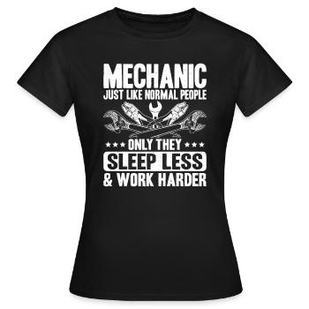 Mécanicien Mécanicien Mécanicien Mécanicien Mécanicien - T-shirt Femme - noir - Devant - AI Model Female 172 dark (172cm)