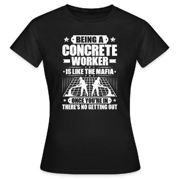 Constructeur de béton Constructeur de béton armé Travailleur du béton - T-shirt Femme - noir - Devant - AI Model Female 172 dark (172cm)