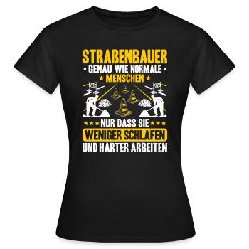 Straßenbauer Asphaltbauer Straßenbau - Frauen T-Shirt - Schwarz - Vorne - AI Model Female 172 dark (172cm)