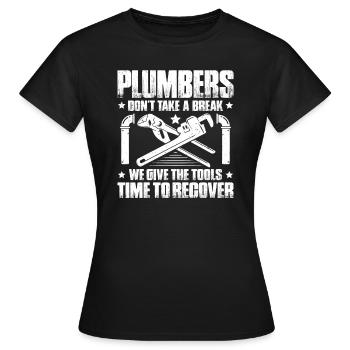 Plant mechanic plumber plumber sanitary heating - Women's T-Shirt - black - Front - AI Model Female 172 dark (172cm)