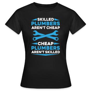 Plant mechanic plumber plumber sanitary heating - Women's T-Shirt - black - Front - AI Model Female 172 dark (172cm)