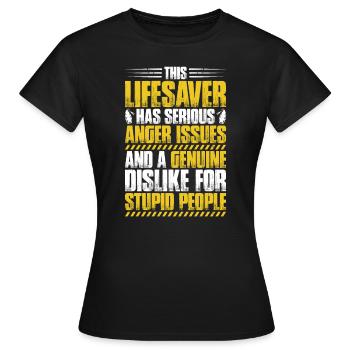 Rettungsschwimmer Wasserrettung Lifesaver - Frauen T-Shirt - Schwarz - Vorne - AI Model Female 172 dark (172cm)