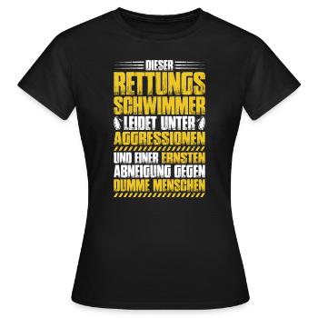 Rettungsschwimmer Wasserrettung Lifesaver - Frauen T-Shirt - Schwarz - Vorne - AI Model Female 172 dark (172cm)
