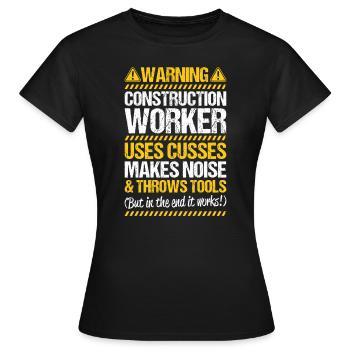 Construction worker Construction construction trade Construction profession Mason - Women's T-Shirt - black - Front - AI Model Female 172 dark (172cm)