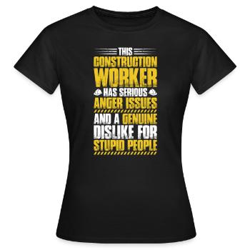 Ouvrier de la construction Métier de la construction Profession de la construction Maçon - T-shirt Femme - noir - Devant - AI Model Female 172 dark (172cm)