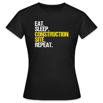 Construction worker Construction construction trade Construction profession Mason - Women's T-Shirt - black - Front - AI Model Female 172 dark (172cm)