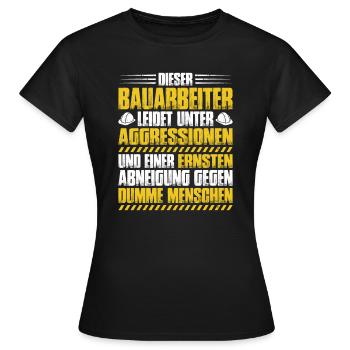 Bauarbeiter Baustelle Bauhandwerk Bauberuf Maurer - Frauen T-Shirt - Schwarz - Vorne - AI Model Female 172 dark (172cm)