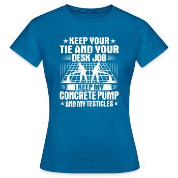 Concrete builder Reinforced concrete builder Concrete Worker - Women's T-Shirt - antique blue sapphire heather - Front - AI Model Female 172 dark (172cm)