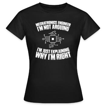 Mécatronicien Ingénieur Mécatronique - T-shirt Femme - noir - Devant - AI Model Female 172 dark (172cm)