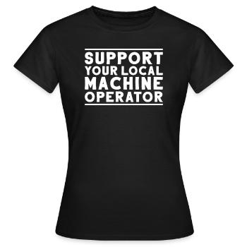 Opérateur de machine et d’installation Opérateur de machine - T-shirt Femme - noir - Devant - AI Model Female 172 dark (172cm)