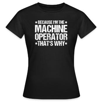 Opérateur de machine et d’installation Opérateur de machine - T-shirt Femme - noir - Devant - AI Model Female 172 dark (172cm)