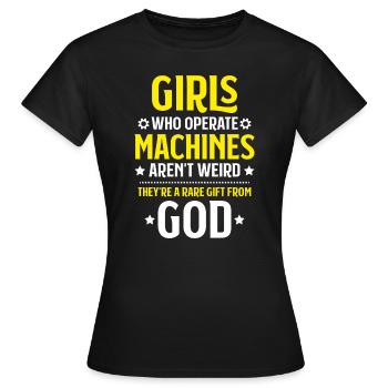 Machine and plant operator Machine operator - Women's T-Shirt - black - Front - AI Model Female 172 dark (172cm)