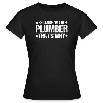 Plant mechanic plumber plumber sanitary heating - Women's T-Shirt - black - Front - AI Model Female 172 dark (172cm)