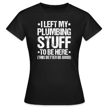 Plant mechanic plumber plumber sanitary heating - Women's T-Shirt - black - Front - AI Model Female 172 dark (172cm)