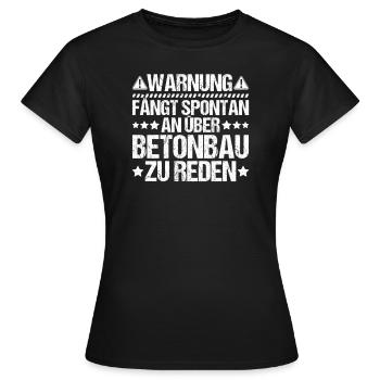 Ouvrier du béton Ouvrier du béton armé Ouvrier du béton - T-shirt Femme - noir - Devant - AI Model Female 172 dark (172cm)