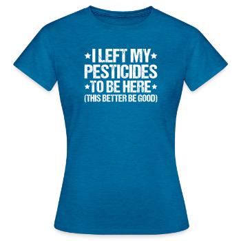Schädlingsbekämpfer Kammerjäger Exterminator - Frauen T-Shirt - Antikblaues Saphir meliert - Vorne - AI Model Female 172 dark (172cm)