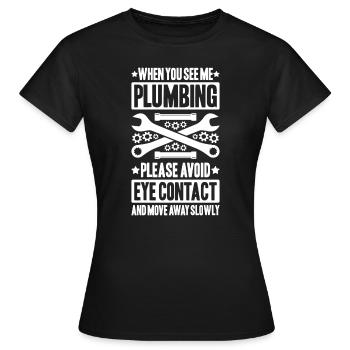 Plant mechanic plumber plumber sanitary heating - Women's T-Shirt - black - Front - AI Model Female 172 dark (172cm)