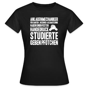 Plant mechanic plumber plumber sanitary heating - Women's T-Shirt - black - Front - AI Model Female 172 dark (172cm)