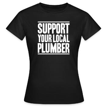 Plant mechanic plumber plumber sanitary heating - Women's T-Shirt - black - Front - AI Model Female 172 dark (172cm)