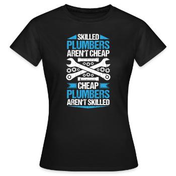 Plant mechanic plumber plumber sanitary heating - Women's T-Shirt - black - Front - AI Model Female 172 dark (172cm)