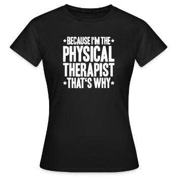 Physiothérapie Physiothérapeute Physiothérapeute - T-shirt Femme - noir - Devant - AI Model Female 172 dark (172cm)
