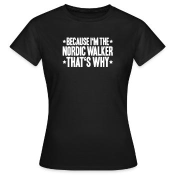 Marche nordique Marcheur nordique Walken nordique - T-shirt Femme - noir - Devant - AI Model Female 172 dark (172cm)