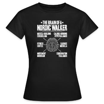 Marche nordique Marcheur nordique Walken nordique - T-shirt Femme - noir - Devant - AI Model Female 172 dark (172cm)