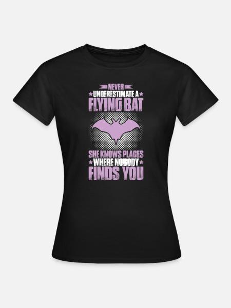 Fledermaus Fledermäuse Bat Bats Fledertier - Frauen T-Shirt - Schwarz