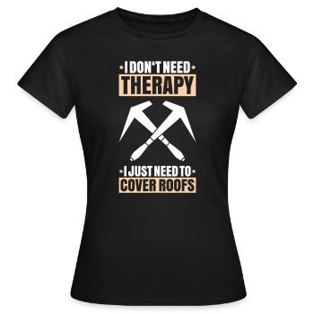 Couvreur Toiture Toiture Toiture Couvreurs Toiture - T-shirt Femme - noir - Devant - AI Model Female 172 dark (172cm)