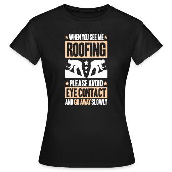 Couvreur Toiture Toiture Toiture Couvreurs Toiture - T-shirt Femme - noir - Devant - AI Model Female 172 dark (172cm)