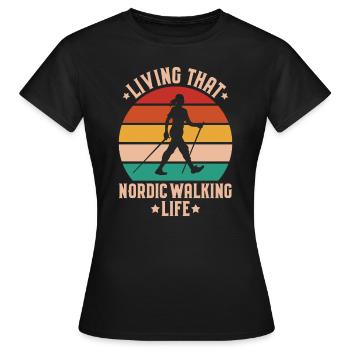 Marche nordique Marcheur nordique Walken nordique - T-shirt Femme - noir - Devant - AI Model Female 172 dark (172cm)