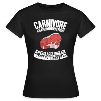 Carnivore Diät Carnivore Ernährung Carnivore Diet - T-shirt Femme - noir - Devant - AI Model Female 172 dark (172cm)
