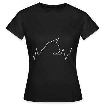 Cat Pulse Cat Kitty Cat Mom Cat Daddy Cat - Women's T-Shirt - black - Front - AI Model Female 172 dark (172cm)