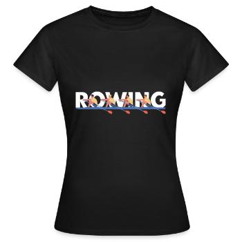 Rudern Herren Vierer ohne Steuermann - Frauen T-Shirt - Schwarz - Vorne - AI Model Female 172 dark (172cm)