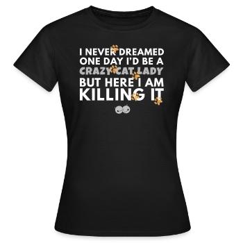 Crazy Cat Lady - Women's T-Shirt - black - Front - AI Model Female 172 dark (172cm)