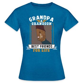 Grandpa And Grandson - Women's T-Shirt - antique blue sapphire heather - Front - AI Model Female 172 dark (172cm)