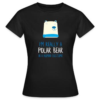 I'm Really a Polar Bear - Women's T-Shirt - black - Front - AI Model Female 172 dark (172cm)
