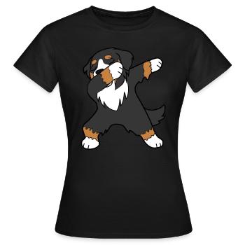 Bernstein Sennenhund tupfen - Frauen T-Shirt - Schwarz - Vorne - AI Model Female 172 dark (172cm)