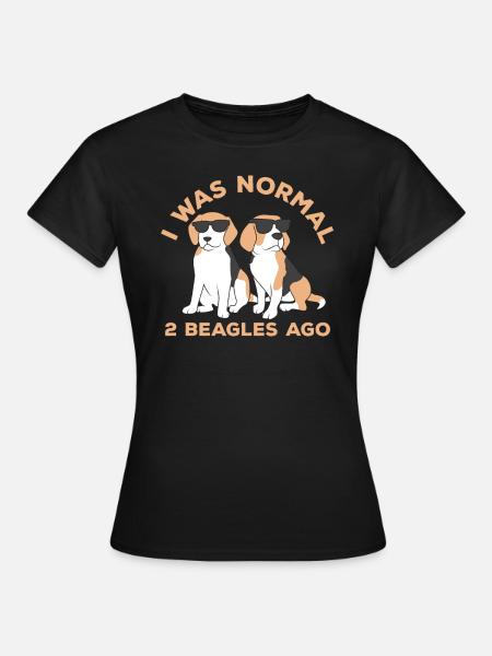 Ich war normal vor 2 Beagles - Frauen T-Shirt - Schwarz