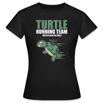 Tortue Running Team Slow Marathon Course Humour Blague - T-shirt Femme - noir - Devant - AI Model Female 172 dark (172cm)