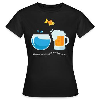 Goldfisch (Er-kann-sich-verbessern-Edition) - Frauen T-Shirt - Schwarz - Vorne - AI Model Female 172 dark (172cm)